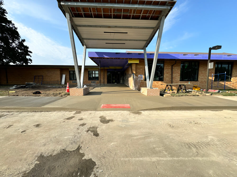 Concrete porch with clean finish designed for durability and outdoor use