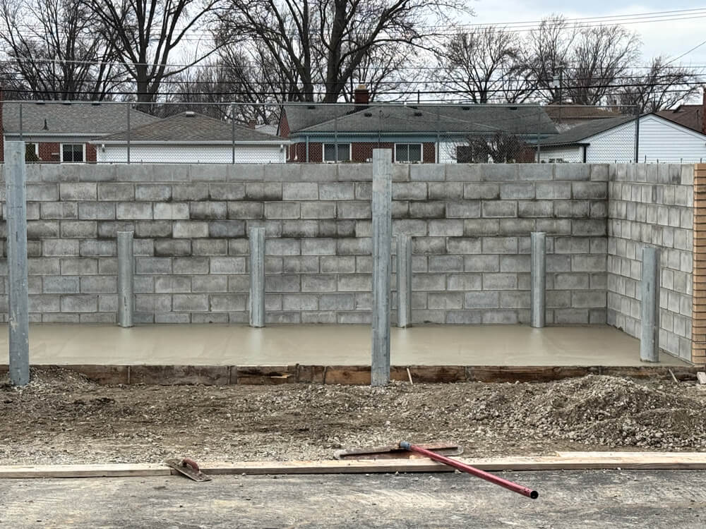 Concrete security installation designed to protect property and control access