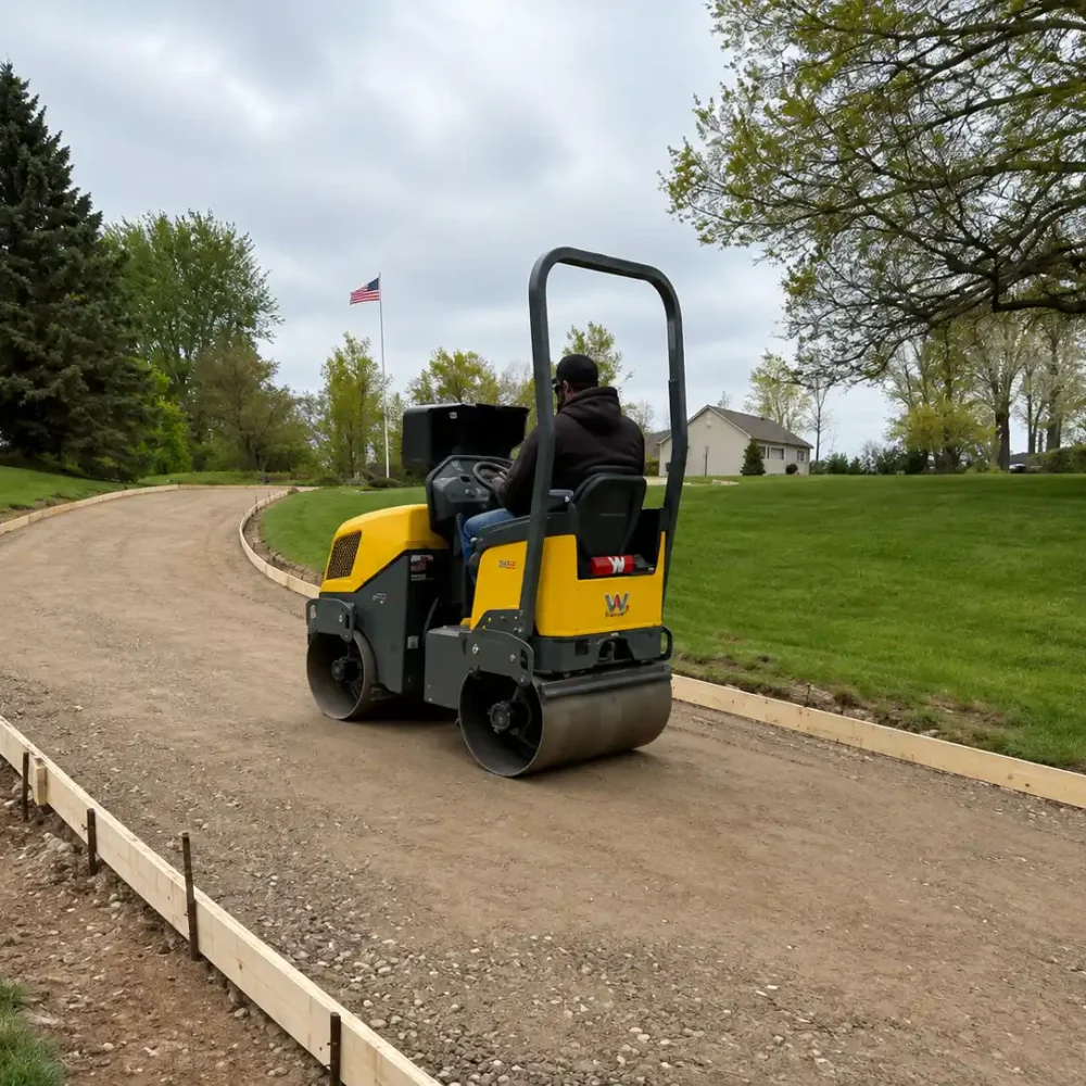 Concrete walkway construction project in Michigan